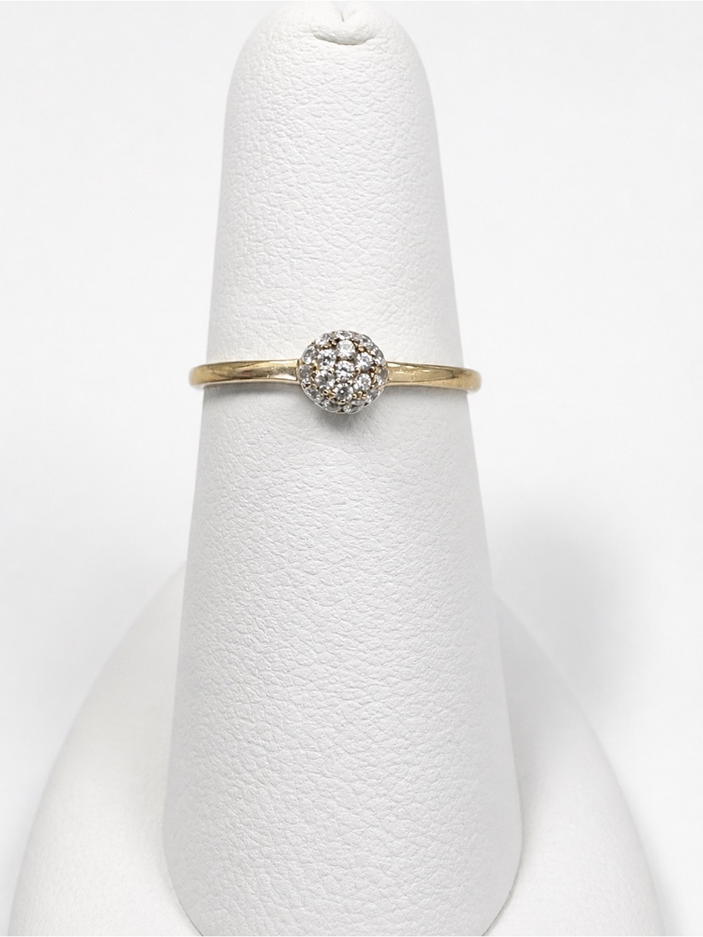 Crislu 18k Gold over 925 Silver Pavé CZ Cluster Ring SZ 6.75